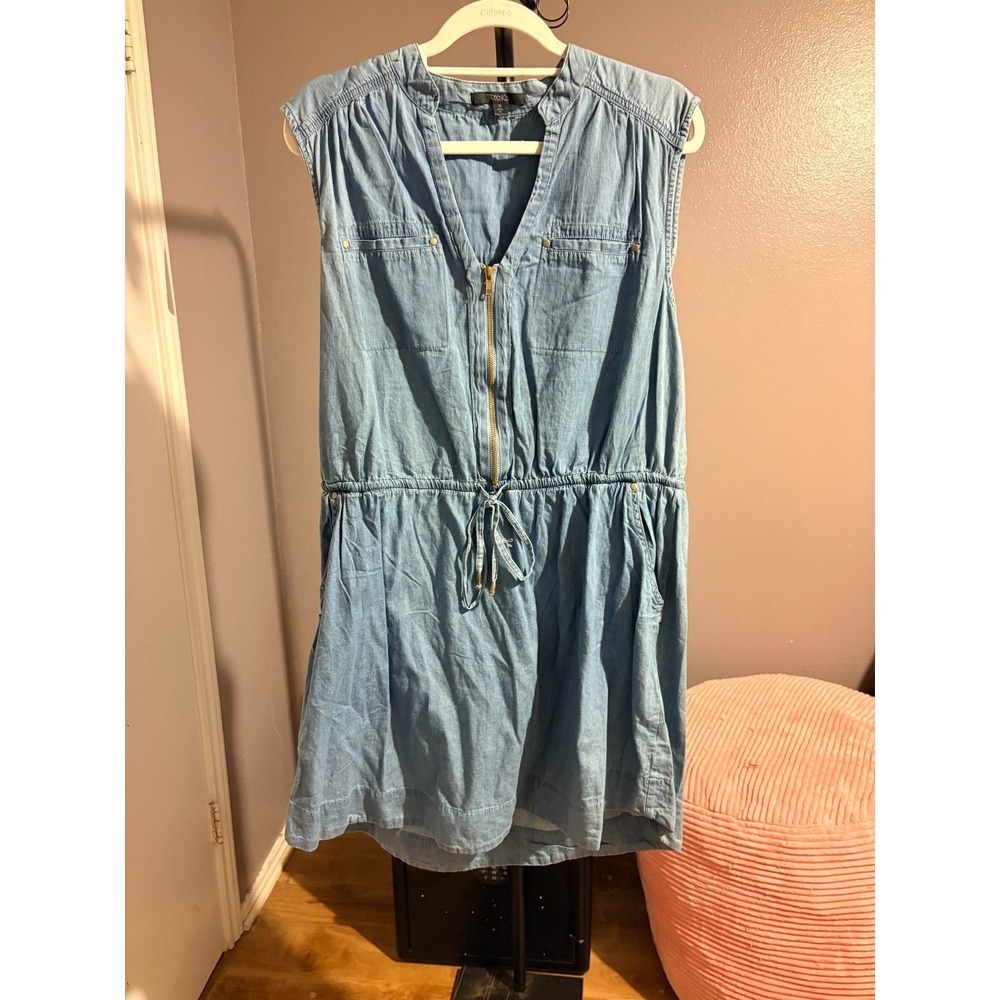 ToxiK3 - Sleeveless Cotton Jean Dress with Pockets, Sz 1X - NWOT‎